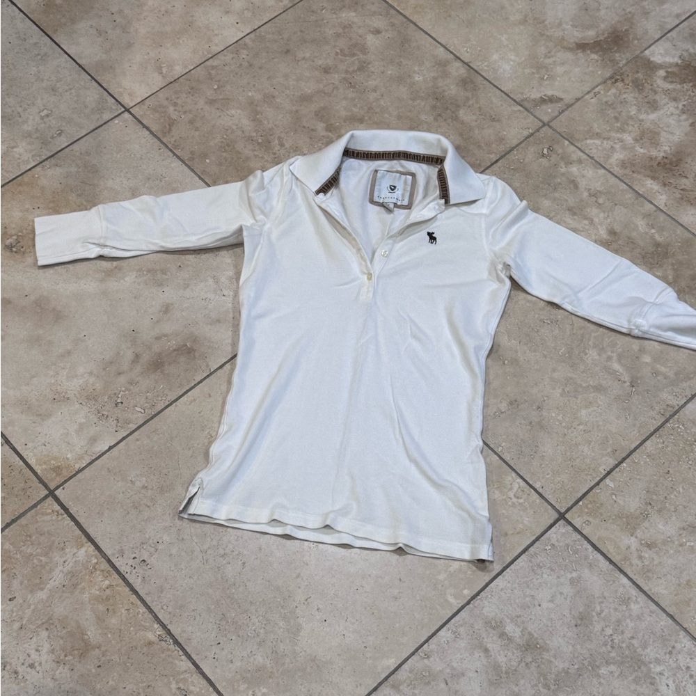 Vintage Abercrombie White Polo elbow length sleeve